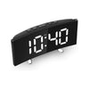 LED Curved Digital Alarm Clock Mirror Clock w/ Temperature Time Display