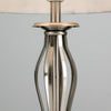 Traditional Wrought Iron Table Lamp Silver Brushed Chrome Pleated Fabric Shade