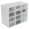12X Clear Plastic Shoe Storage Boxes Drawer Stackable Foldable Durable Organiser