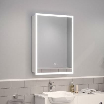 3 Colors LED Dimmable Bathroom Mirror Cabinet with Shaver Socket/Sensor/Demister