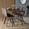 4 Seater Dining Table Dark Wood Effect Kitchen Table Dining Room | Spinningfield