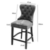 Kitchen Breakfast Bar Stool Velvet Padded Button Back Barstool Counter Chair