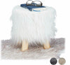 LUXURY WOODEN FOOTSTOOL OTTOMAN POUFFE STOOL FOOT REST PADDED SEAT BEDROOM ROUND