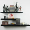 One 100x30cm Black Matt Wall Floating Shelves Storage Bookcase Display DIY Home