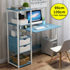Blue L Shaped Desk Computer Corner PC Table Workstation Home Office w/ Drawer
