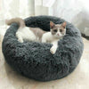 M-XL Soft Plush Comfy Calming Dog Bed Self-Warming Fluffy Anti Anxiety Donut Bed