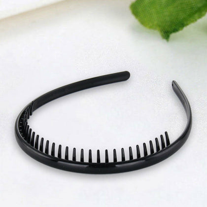 Neutral Black Spiral Wave Hair Band Toothed Headband Sports Women Men