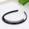 Neutral Black Spiral Wave Hair Band Toothed Headband Sports Women Men