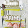 3 Tier White Kitchen Plate Rack Tidy Cupboard Shelf Insert Organiser Drainer