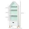 Kids White Bookcase Children Bedroom Book Shelf Storage Rack Organizer 1 Drawer