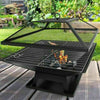 FIRE PIT BBQ GRILL HEATER OUTDOOR GARDEN SQUARE FIREPIT BRAZIER PATIO OUTSIDE DT