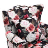 High Back Upholstered Fabric Floral Armchair Padded Sofa Accent Chair Studs Seat