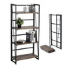 4-Tier Storage Shelves Ladder Bookshelf Industrial Bookcase with Metal Frame