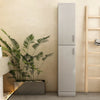 Grey 1.9M Tall Bathroom Cabinet Cupboard Storage Unit High Gloss 2 Doors UK