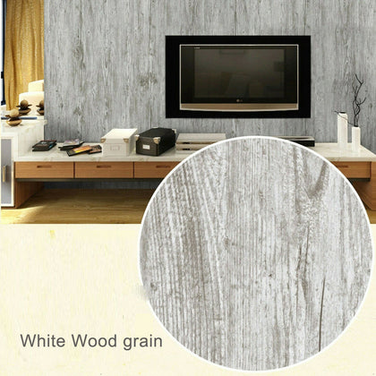 10Mx0.53M Vintage Wood Grain Roll Wallpaper Home Living Room Background Deco