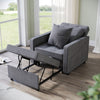 Grey/Cream Folding Sofa Bed Sleeper Pull Out Convertible Arm Chair Adjustable