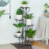 Patio Balcony Metal Heavy Duty Plant Stand Shelf 5-Flower Pot Rack Holder Black