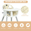4 in 1 Baby Highchair Infant Feeding Seat Kids Table&Chair Set W/Adjustable Tray