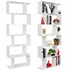 Wood Bookcase Bookshelf S Shape 6 Tier Shelves Free Shelving Storage White Unit