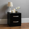 2 Drawer Chest Wood High Gloss Bedroom Furniture Storage Unit Black