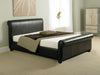 4FT6 DOUBLE BED OR KING SIZE LEATHER SLEIGH BED WITH MEMORY FOAM MATTRESS