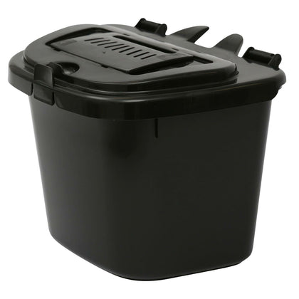 Black Vented Kitchen Compost Caddy Bin - Food Recycling (5 Litre) 5L