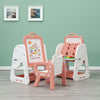 Kid Art Easel Play Table&Chair Set Toddler Drawing Board Bookshelf Storage Shelf