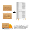 Tall Cupboard Sideboard Cabinet Storage with 2 Doors 4 Compartments Adjustable