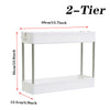 2 Tier Slim Plastic Storage Rack Kitchen Bathroom Caddy Organizer Shelf Desktop