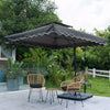 Garden Parasol Banana Cantilever Umbrella Crank Sun Shade Patio Outdoor W/ Base