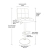 2x Chrome & Height Adjust Swivel Faux Leather Kitchen Breakfast Bar Stool