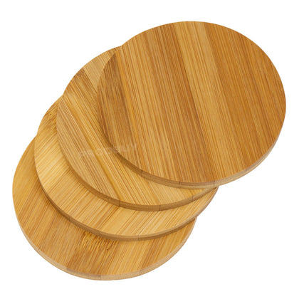 Plain Bamboo Wooden Drinks Coasters Coffee Dining Table Worktop Desk Protectors