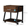 Industrial Bedside Table Vintage Nightstand Storage 1 Drawer Cabinet Lamp Unit