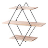 3 Tier Floating Shelves Metal Wood Wall Shelf Hanging Decor Storage Display Rack
