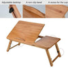 Wooden Laptop Table Stand Folding Desk Bed Computer Adjustable Height Sofa Tray