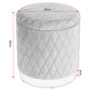 Ottoman Round Footstool With Lift of Lid Storage Lounge Padded Footstool Velvet