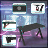 Ergonomic Gaming Table LED Computer Racing Desk RGB & Cup Holder Headphone Hoder