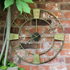 GARDEN WALL CLOCK ROMAN LARGE INDOOR OUTDOOR NUMERALS GIANT OPEN FACE METAL 58CM