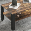 Large Modern Coffee Table with Storage Shelf Vintage 2-Tier Center Table Accent