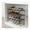 Metal Shoe Rack Stand 2 3 tier Foldable Detachable Steel Black Organiser Shelves