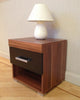 Black & Walnut Bedside Table / Cabinet with 1 Drawer Bedroom Furniture *NEW*