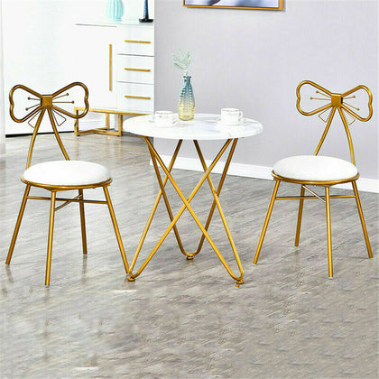 2x Romantic Designed Butterfly Bow Tie Vanity Chair Nordic Makeup Dressing Stool