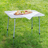 Camping Table MDF Foldable Height-Adjustable Telescopic Legs 80x60x68cm Grey New