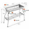 Fold Barbecue Charcoal Grill Stainless Steel BBQ Patio Outdoor Camping Silver UK