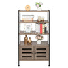 Storage Cabinet Bookcase Bookshelf Doors Shelving Display Unit Small Organiser
