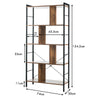 5-Tier Bookshelf Industrial Bookcase Display Metal Frame Storage Ladder Shelf
