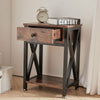 Retro Chest of Drawer Bedside Table Cabinet Storag Bedroom Furniture Metal Frame