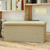 Modern Ottoman Storage Box Folding Storage Bench Crushed Velvet & Linen Material