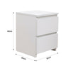 Modern White Bedside Table Cabinet w/2 Drawers Nightstand Storage Furniture