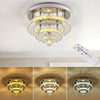 LED Ceiling Lamp Luxury Crystal Chandelier Remote Dimmable Living Room Kitchen